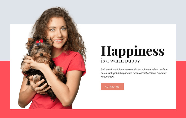 Geluk is een warme puppy HTML5-sjabloon