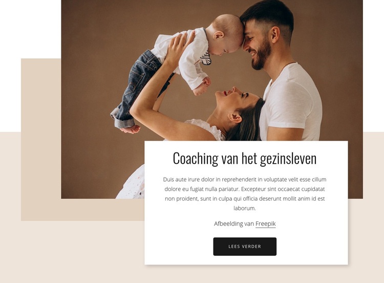 Coaching van het gezinsleven Website mockup