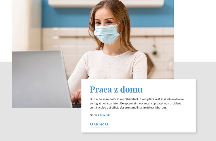 Praca w domu podczas COVID-19 Szablon witryny sieci Web