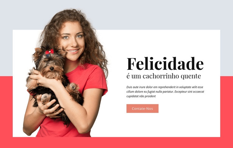 A felicidade é um cachorrinho quente Design do site