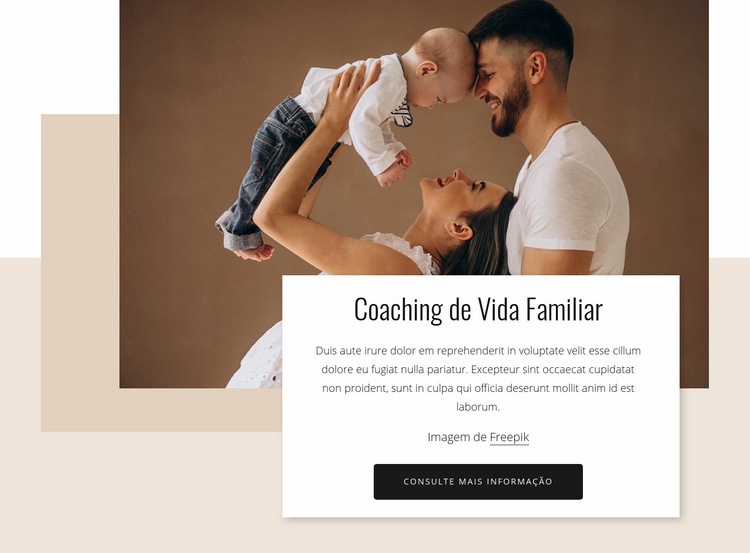 Coaching de vida familiar Maquete do site