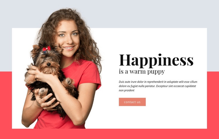 Lycka är en varm valp Html webbplatsbyggare