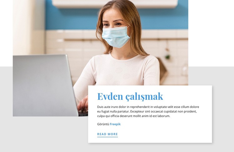 COVID-19 Sırasında Evden Çalışma CSS Şablonu