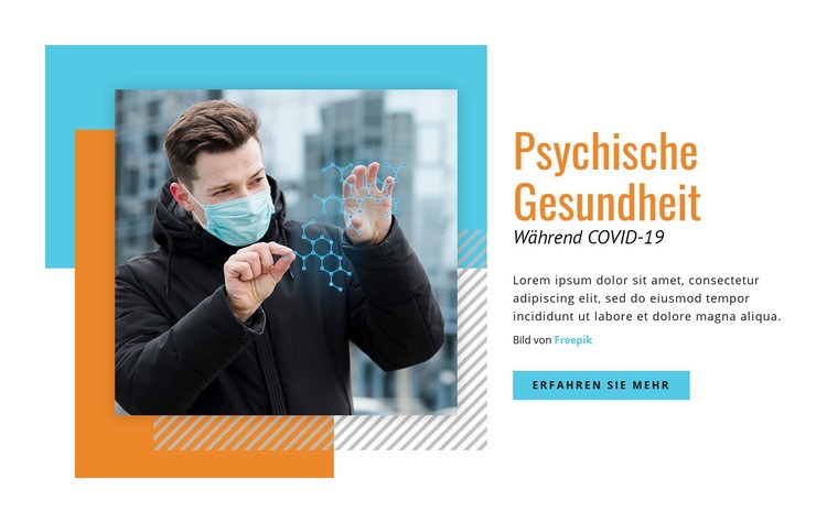 Psychische Gesundheit während COVID-19 Website Builder-Vorlagen