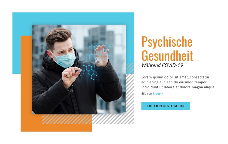 Psychische Gesundheit während COVID-19 Website-Vorlage