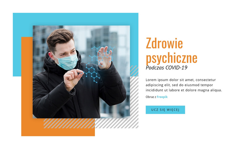 Zdrowie psychiczne podczas COVID-19 Szablon witryny sieci Web