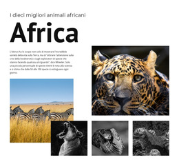 Dieci Animali Africani - Modello Di Sito Web Semplice
