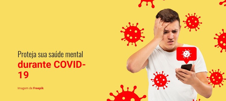 Proteja a saúde mental durante o COVID-19 Design do site