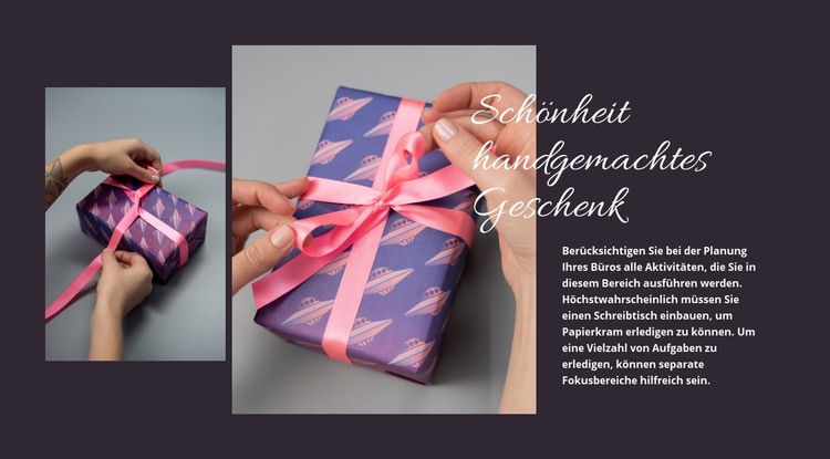 Handgemachtes Geschenk Website-Modell