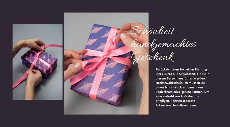 Handgemachtes Geschenk Website-Vorlage