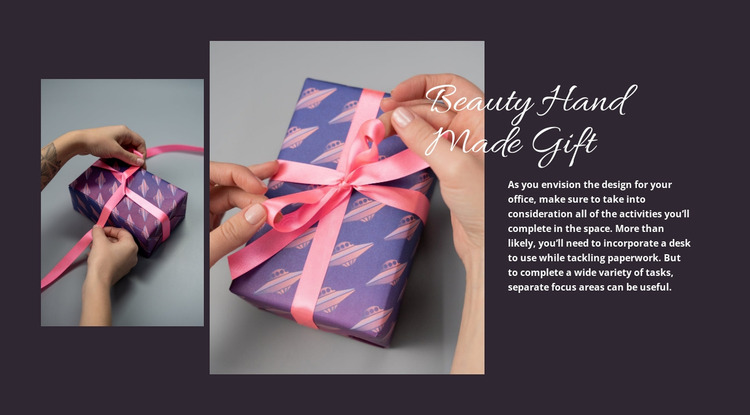Hand made gift Website Mockup