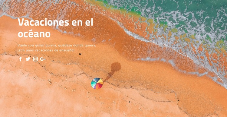 Vacaciones en el mar Creador de sitios web HTML