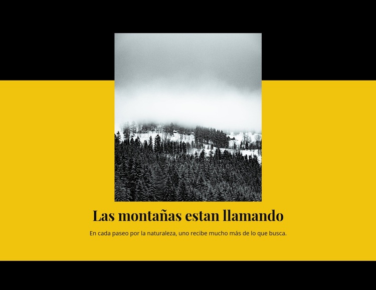 La montaña esta llamando Maqueta de sitio web