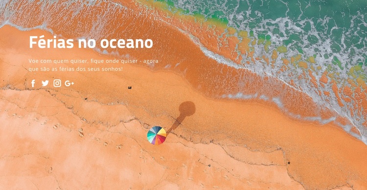 Feriado do oceano Maquete do site