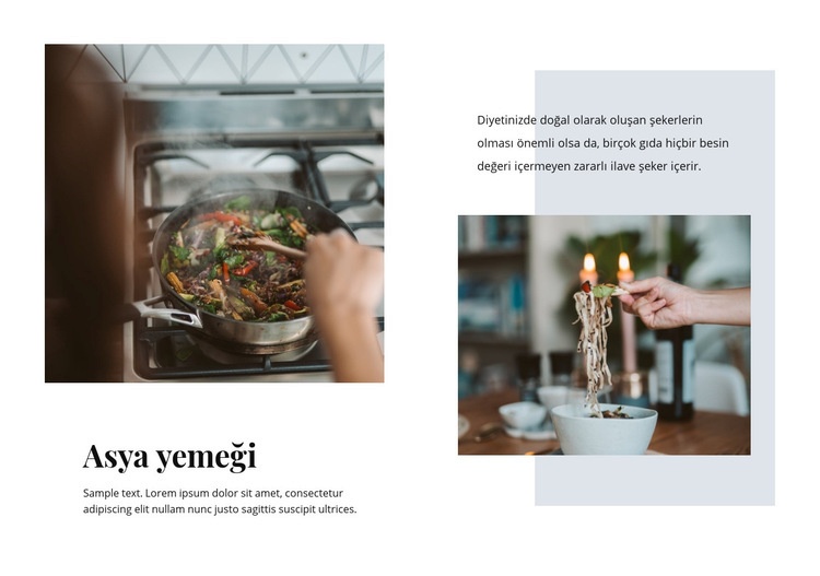 Asya yemekleri restoranı Html Web Sitesi Oluşturucu