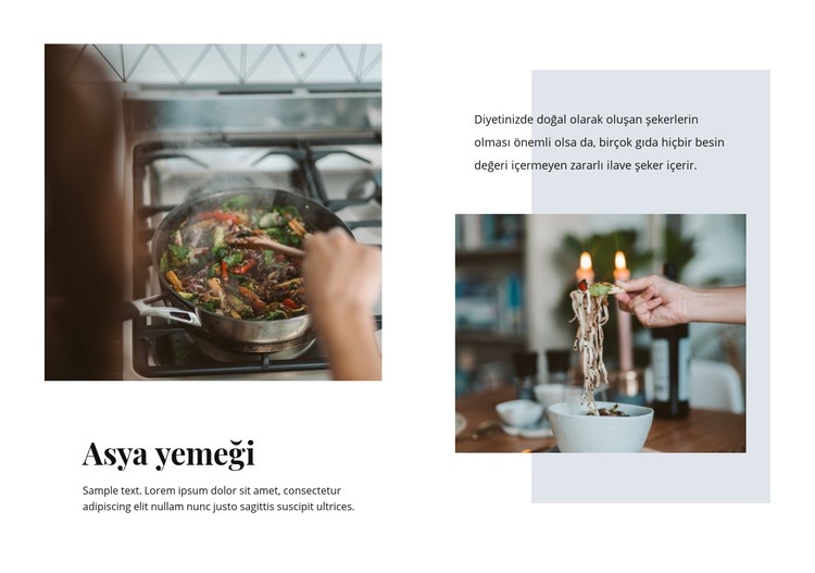 Asya yemekleri restoranı Web Sitesi Mockup'ı
