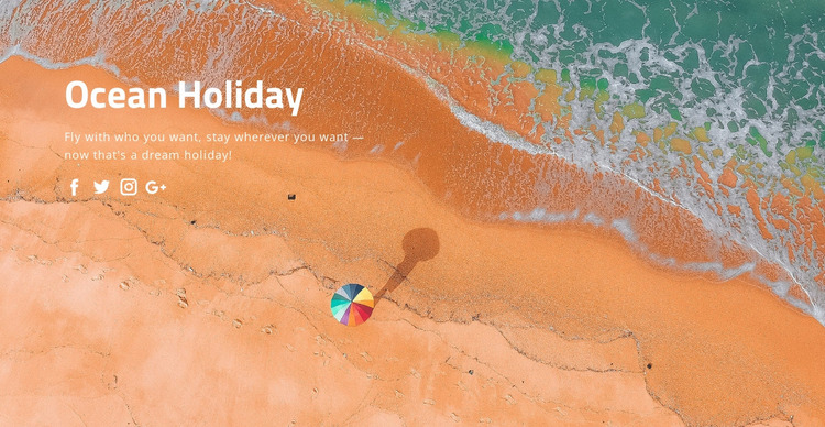Ocean holiday Website Mockup