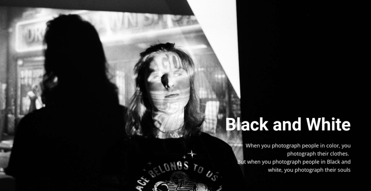 Black and white story Landing Page