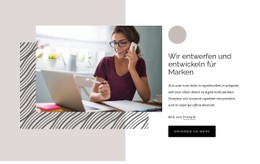 HTML-Seite Für Wir Entwerfen Und Entwickeln Für Marken