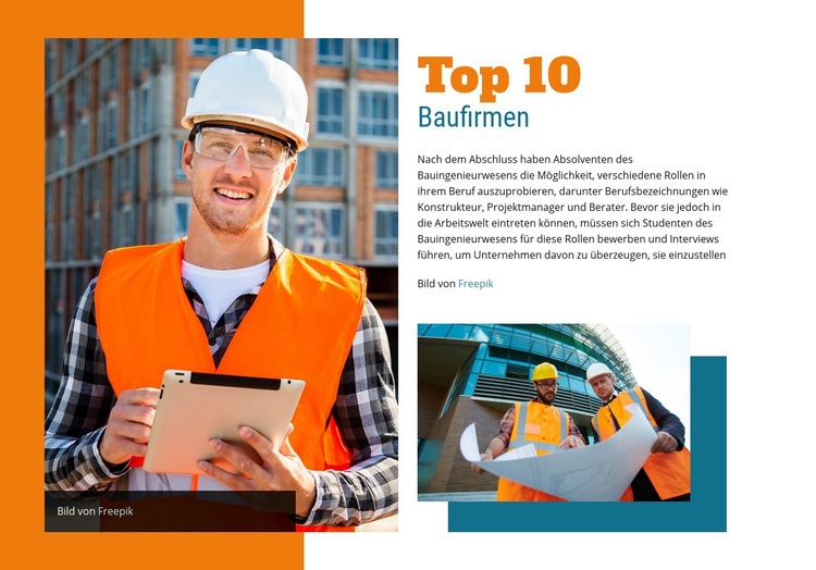 Top Bauunternehmen Website Builder-Vorlagen