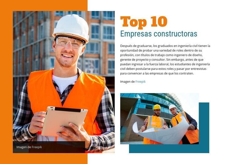 Companes de construcción superior Plantilla de sitio web