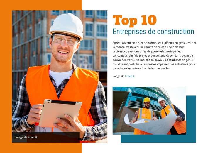 Top Companes de construction Modèles de constructeur de sites Web