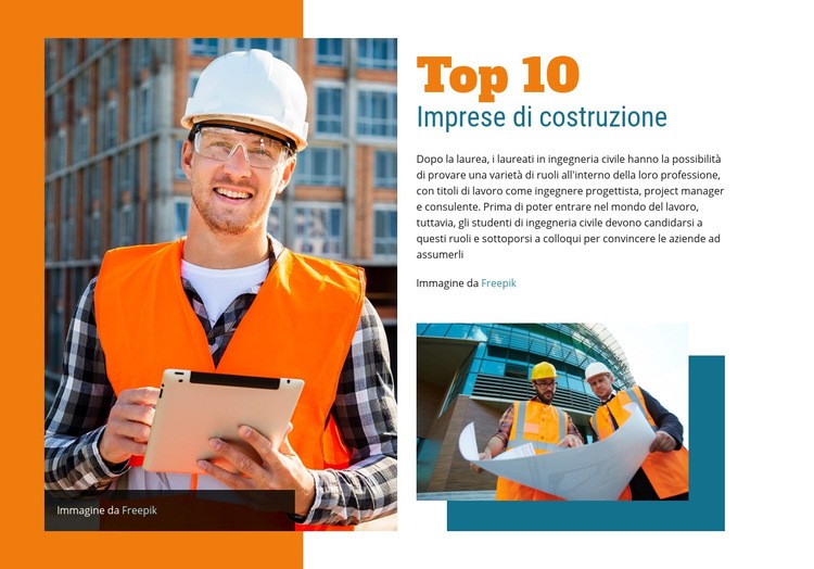 Le migliori società di costruzioni Modelli di Website Builder