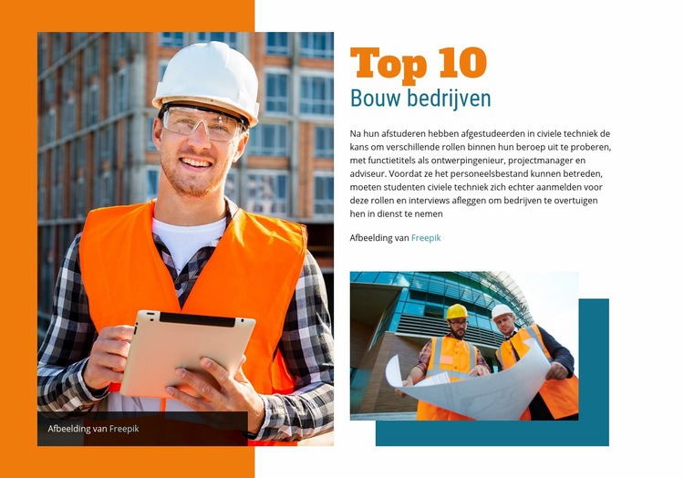 Top Construction Companes Website Builder-sjablonen