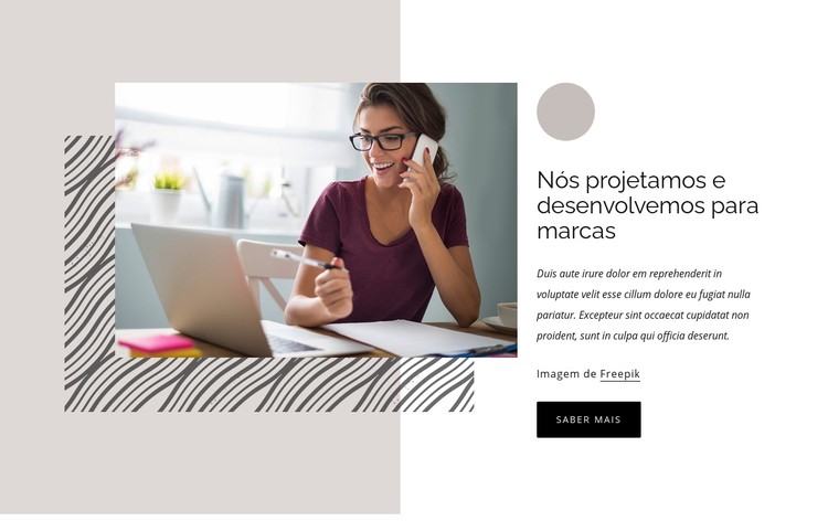 Nós projetamos e desenvolvemos para marcas Template CSS