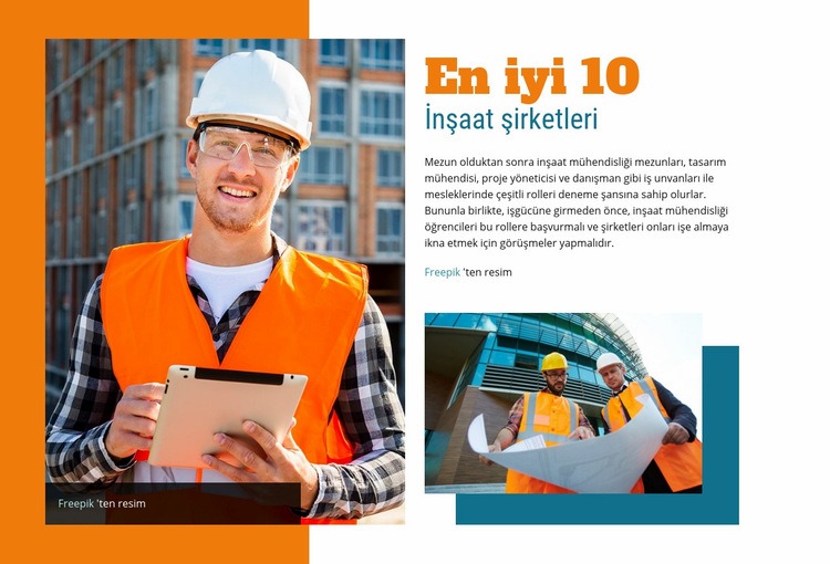 En İyi İnşaat Şirketleri HTML5 Şablonu