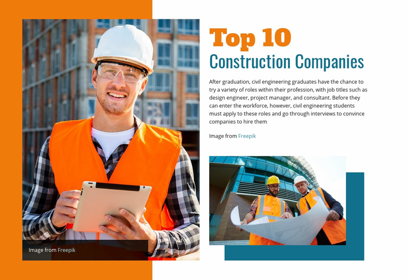 Top Construction Companes Web Page Designer