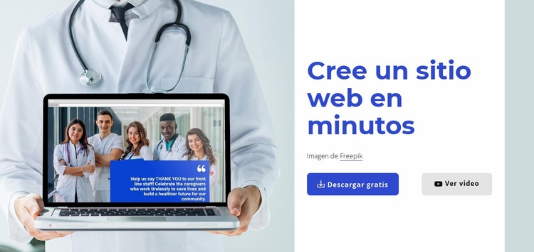Cree webs en minutos Maqueta de sitio web