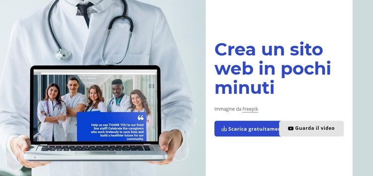 Crea siti web in pochi minuti Costruttore di siti web HTML