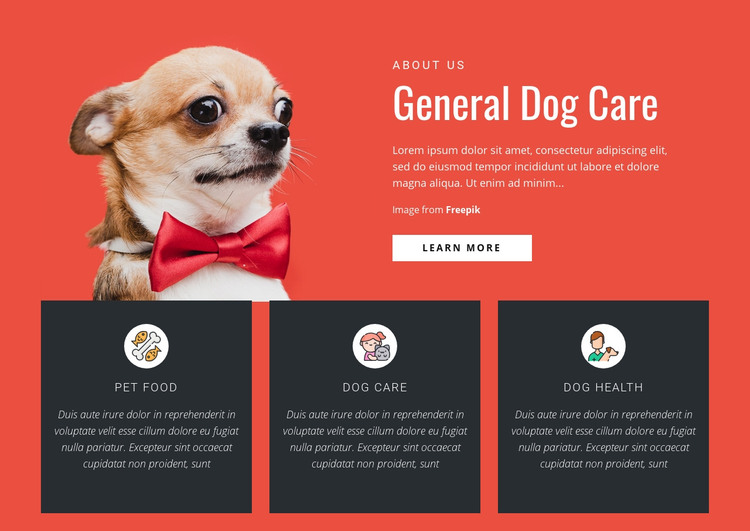 General Dog Care Homepage Design
