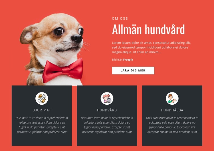 Allmän hundvård Webbplats mall
