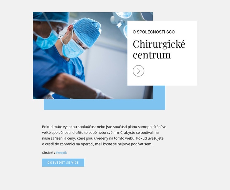 Chirurgické centrum Šablona webové stránky