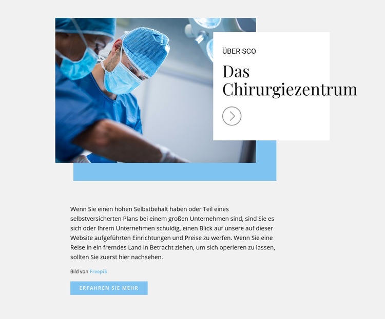 Das Chirurgiezentrum Website Builder-Vorlagen