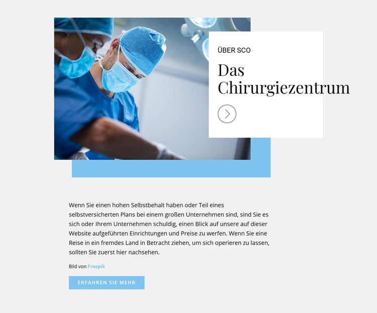 Das Chirurgiezentrum Website-Modell