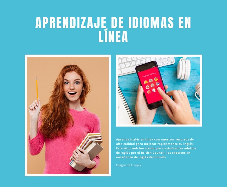 Aprendizaje de inglés en línea Diseño de páginas web