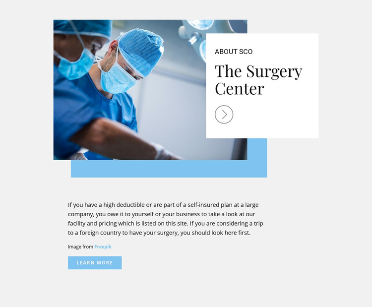 The Surgery Center Homepage Design