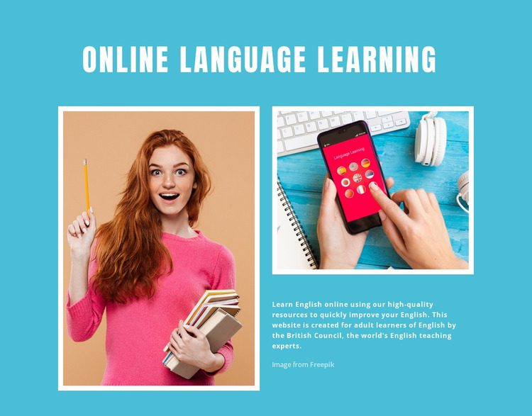 Online English Learning Html Website Builder