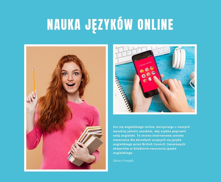 Nauka angielskiego online Szablony do tworzenia witryn internetowych