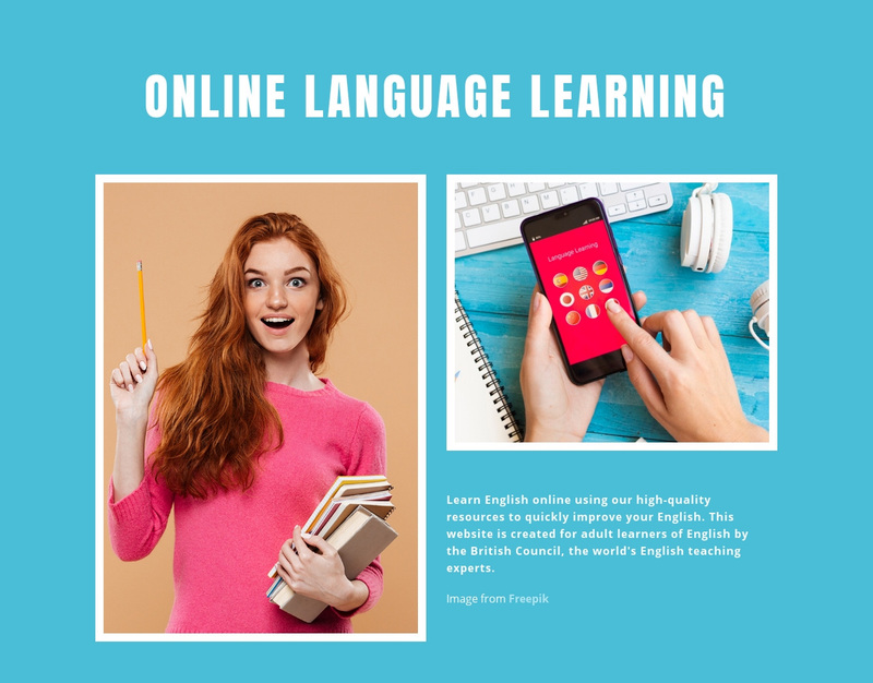 Online English Learning Web Page Design