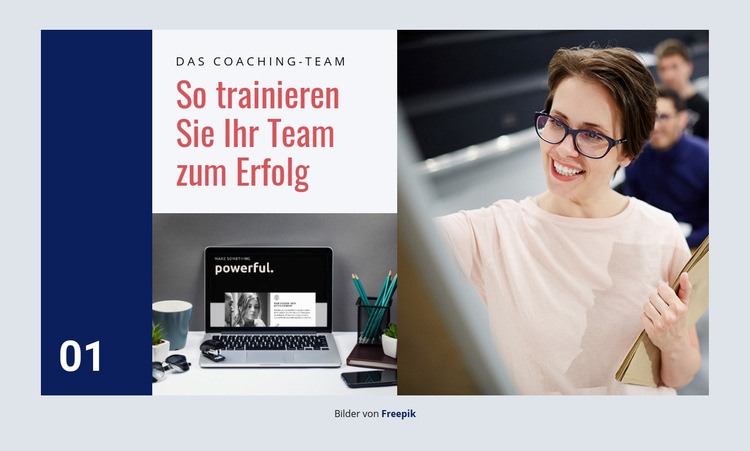 Team Coaching Eine Seitenvorlage