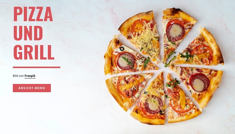 Pizza und Grill Website-Modell