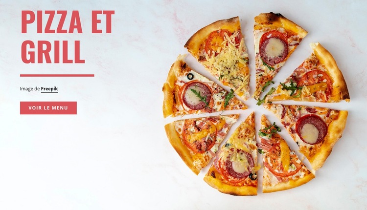 Pizza et grill Maquette de site Web