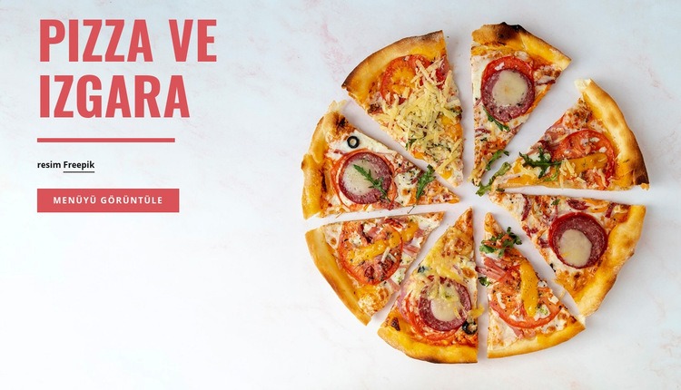 Pizza ve Izgara Web Sitesi Mockup'ı