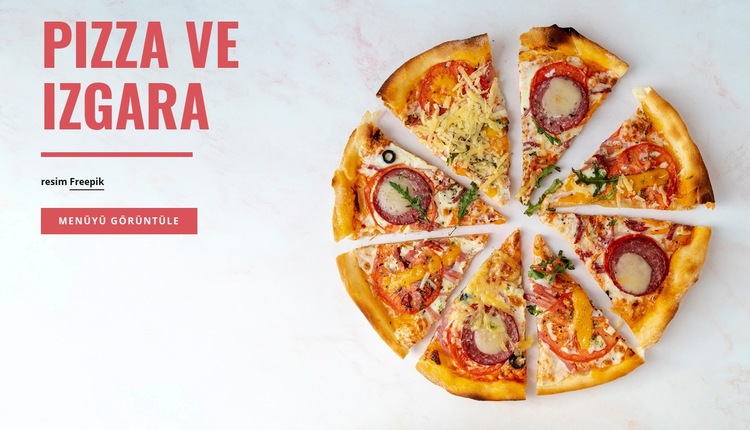 Pizza ve Izgara Web Sitesi Oluşturucu Şablonları