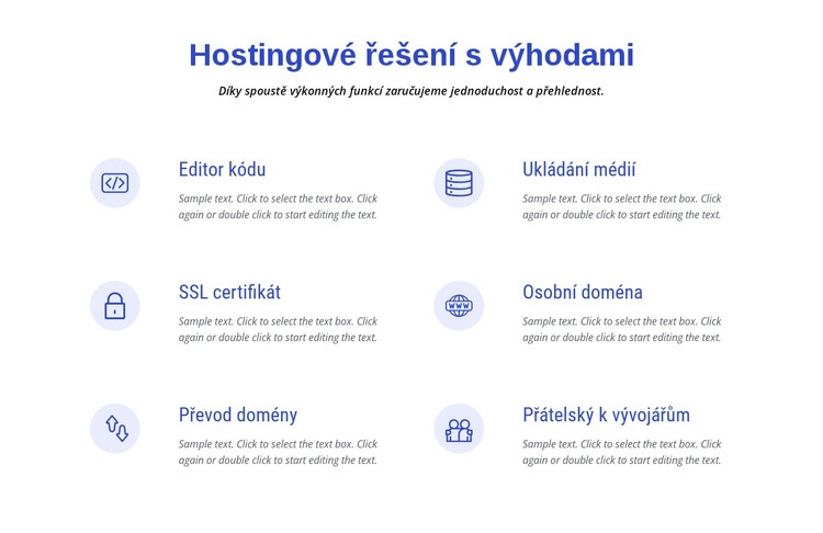 Řešení cloudového hostingu Šablona HTML