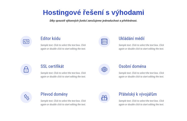 Řešení cloudového hostingu Šablona